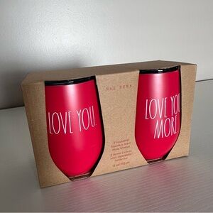 Rae Dunn Red Insulated Wine Glass Duo